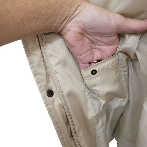 Giacca Gallery Parka Down Puffer Coat M Long Multi Pocket Tan Gorpcore - Picture 10 of 16